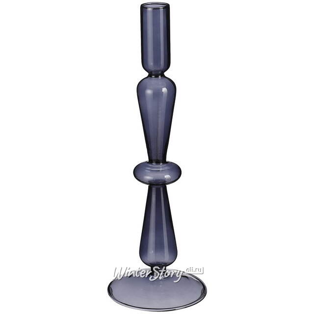 Стеклянный подсвечник Megan 26 см синий Edelman