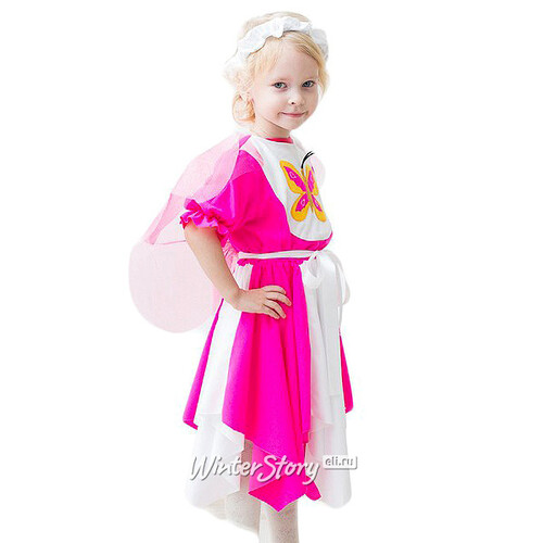Карнавальный костюм Бабочка Лора розовый, рост 104-116 см Бока С