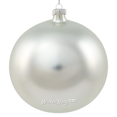Стеклянный матовый елочный шар Royal Classic 15 см серебряный Kaemingk