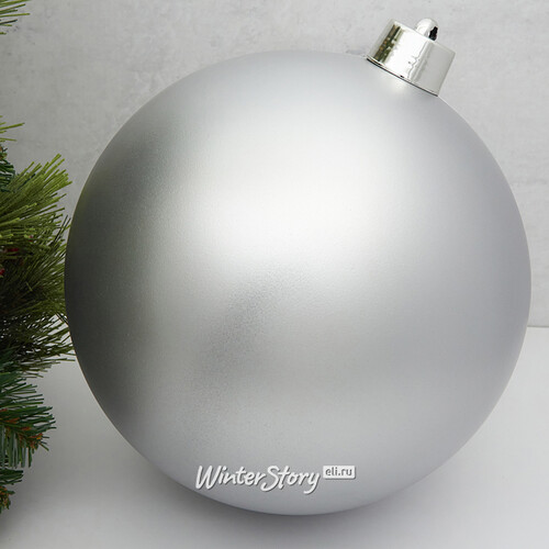 Пластиковый шар Sonder 30 см серебряный матовый Winter Deco