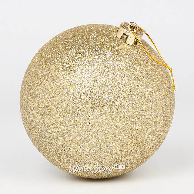 Пластиковый шар Sonder 15 см шампань с блестками Winter Deco