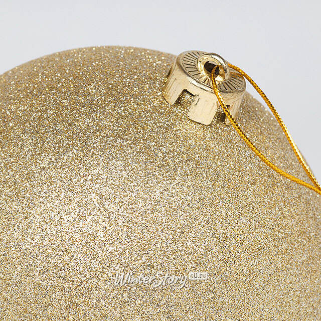 Пластиковый шар Sonder 15 см шампань с блестками Winter Deco