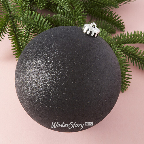 Пластиковый шар Sonder 15 см черный с блестками Winter Deco