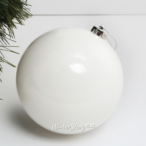 Пластиковый шар Sonder 15 см белый глянцевый Winter Deco