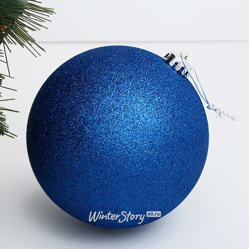 Пластиковый шар Sonder 15 см синий с блестками Winter Deco