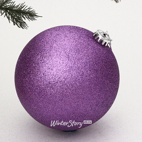 Пластиковый шар Sonder 15 см фиолетовый с блестками Winter Deco