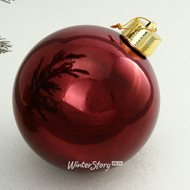 Пластиковый шар Сондер 20 см бордовый глянцевый Winter Deco