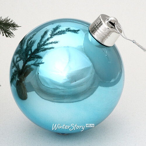 Пластиковый шар Sonder 20 см ярко-голубой глянцевый Winter Deco