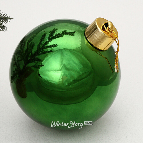 Пластиковый шар Sonder 20 см ярко-зеленый глянцевый Winter Deco
