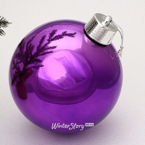 Пластиковый шар Sonder 20 см фиолетовый глянцевый Winter Deco