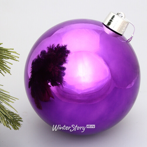Пластиковый шар Sonder 25 см фиолетовый глянцевый Winter Deco