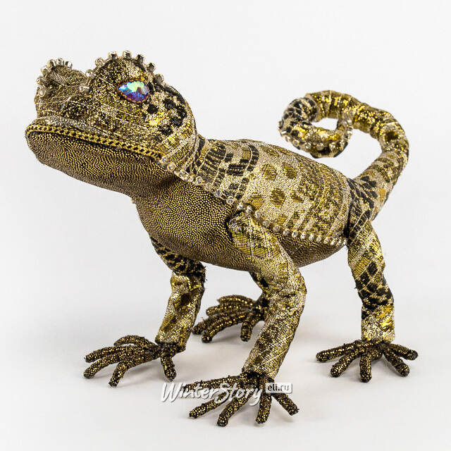 Декоративная фигура Ящерица Оливин - Драгоценный Талисман 28 см Winter Deco