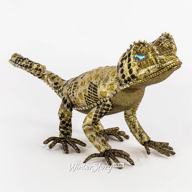 Декоративная фигура Ящерица Оливин - Драгоценный Талисман 28 см Winter Deco
