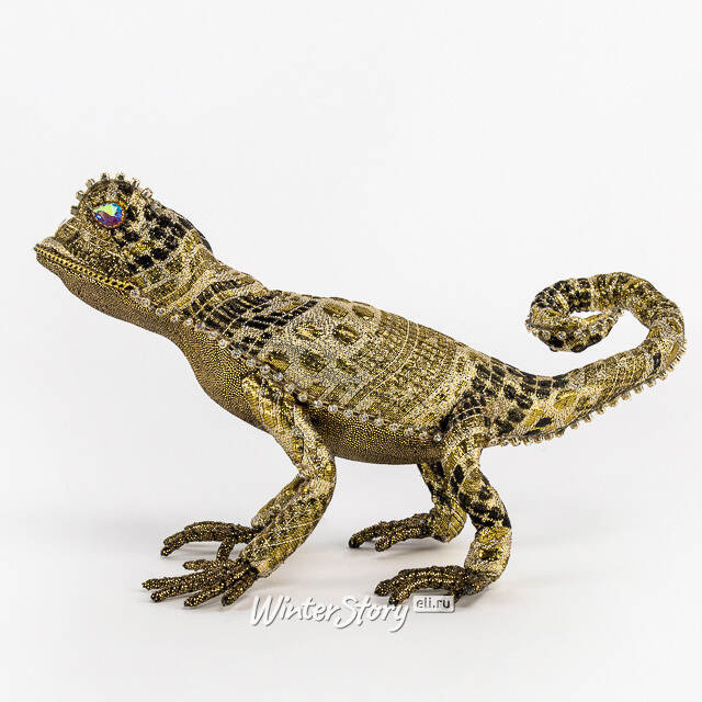 Декоративная фигура Ящерица Оливин - Драгоценный Талисман 28 см Winter Deco