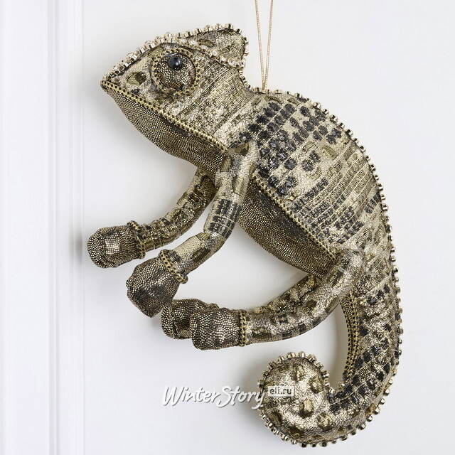 Подвесное украшение Хамелеон - Ecailles de Lumiere 25 см золотой Winter Deco