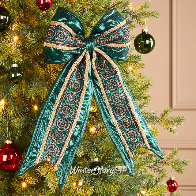 Бант на елку Smaragdine 40*23 см Winter Deco