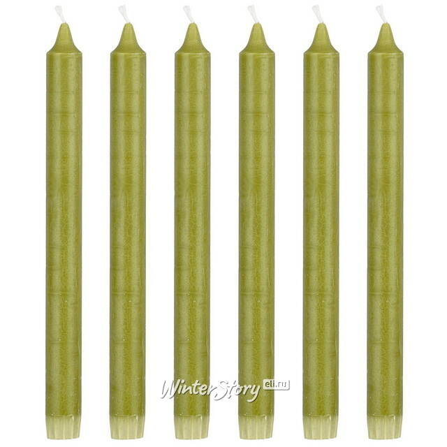 Столовые свечи Ricordo 25 см зеленые, 6 шт Edelman