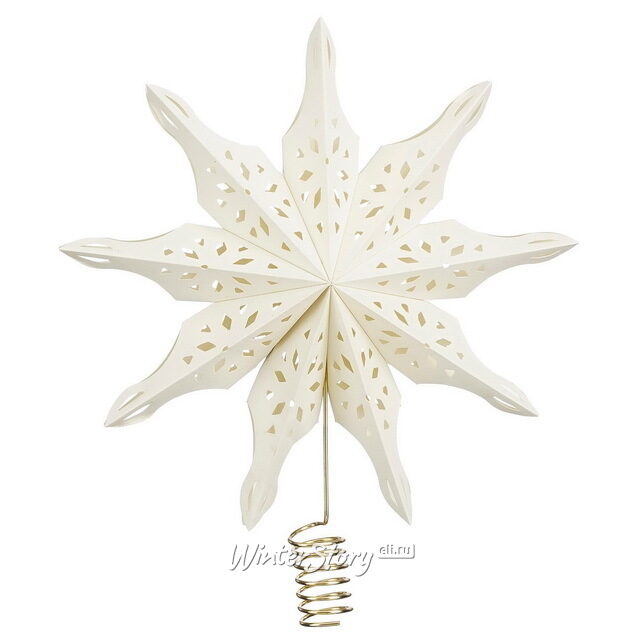 Верхушка на елку Вифлеемская Звезда - Ринальдо 25 см белая, бумага Edelman