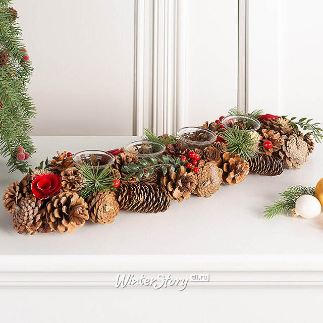 Подсвечник из шишек Лесная Романтика 54 см Edelman