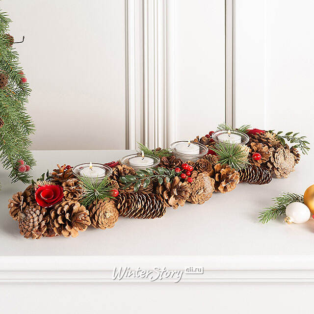 Подсвечник из шишек Лесная Романтика 54 см Edelman