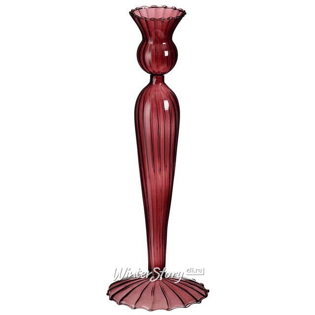 Стеклянный подсвечник Jayda 25 см рубиновый Edelman