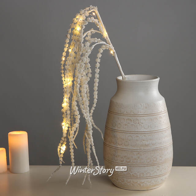 Светящаяся ветка для декора Blanca 116 см, 20 теплых белых LED ламп, на батарейках Edelman