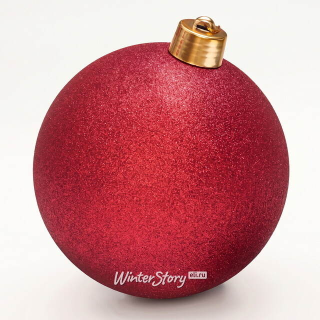 Пластиковый шар Сондер 25 см красный с блестками Winter Deco