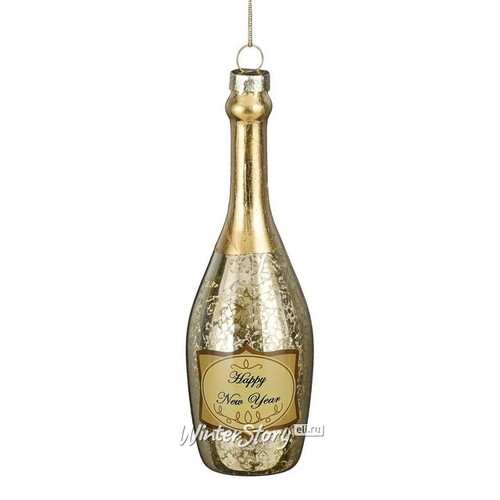 Стеклянная елочная игрушка Шампанское - Premier Cru 15 см, подвеска Edelman