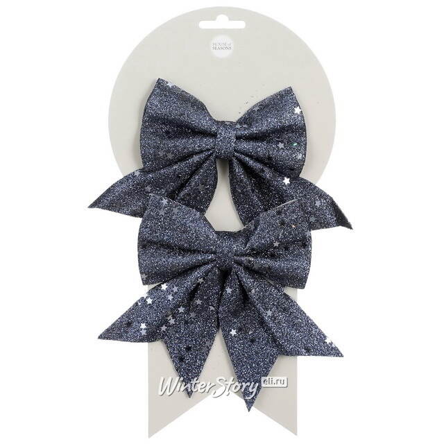 Бант на елку Feira 13*12 см синий, 2 шт Edelman