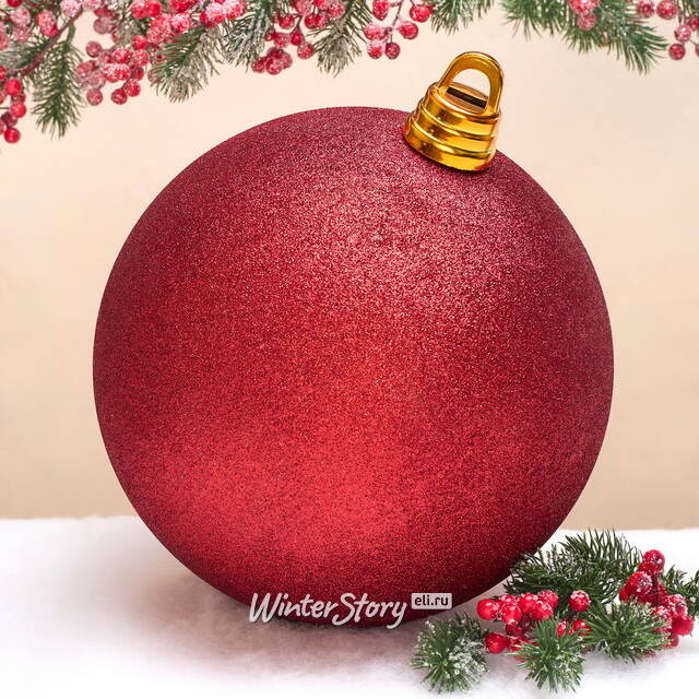Пластиковый шар Гранд 30 см, красный с блёстками Winter Deco