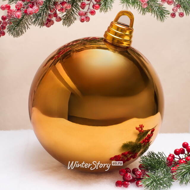 Пластиковый шар Гранд 25 см, ярко-золотой глянцевый Winter Deco