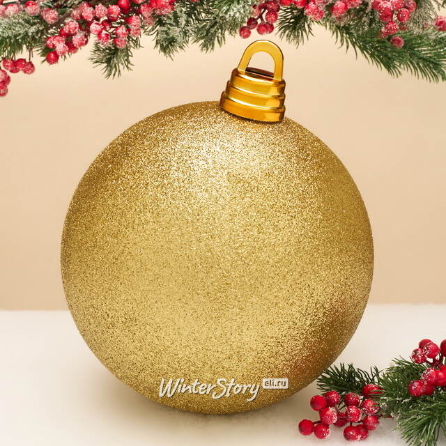 Пластиковый шар Гранд 25 см, золотой с блестками Winter Deco