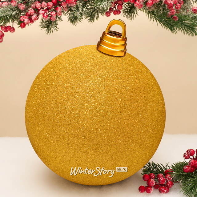 Пластиковый шар Гранд 25 см, ярко-золотой с блёстками Winter Deco