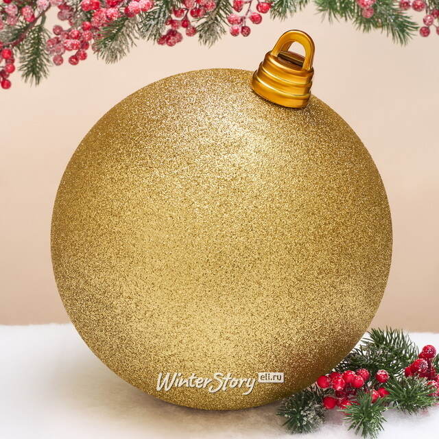 Пластиковый шар Гранд 30 см, золотой с блестками Winter Deco