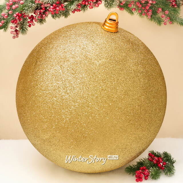 Пластиковый шар Гранд 50 см, золотой с блёстками Winter Deco