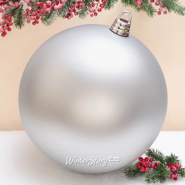 Пластиковый шар Гранд 40 см, серебряный матовый Winter Deco