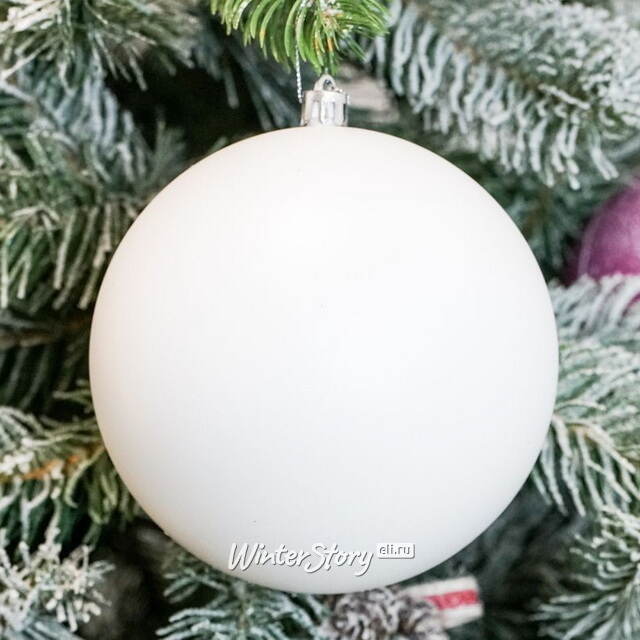 Елочный шар Сондер 12 см, белый матовый, пластик Winter Deco