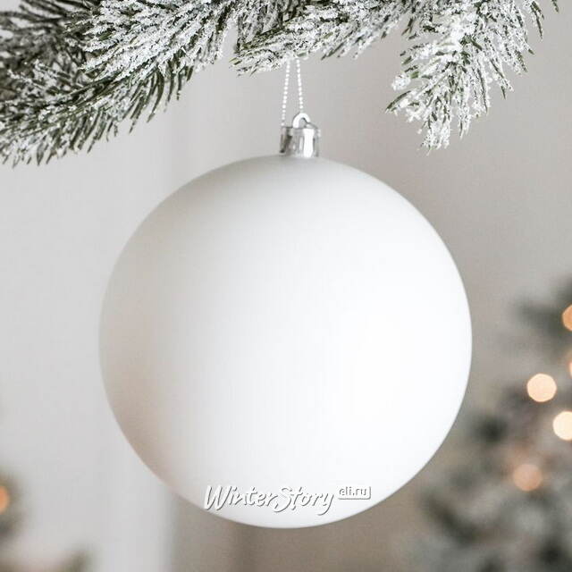 Елочный шар Сондер 12 см, белый матовый, пластик Winter Deco
