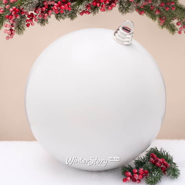Пластиковый шар Гранд 40 см, белый глянцевый Winter Deco