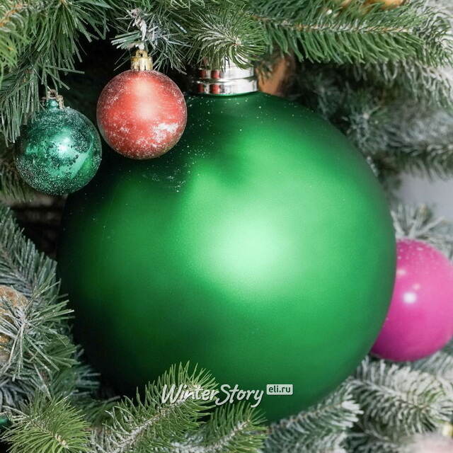 Пластиковый шар Сондер 25 см, зелёный матовый Winter Deco