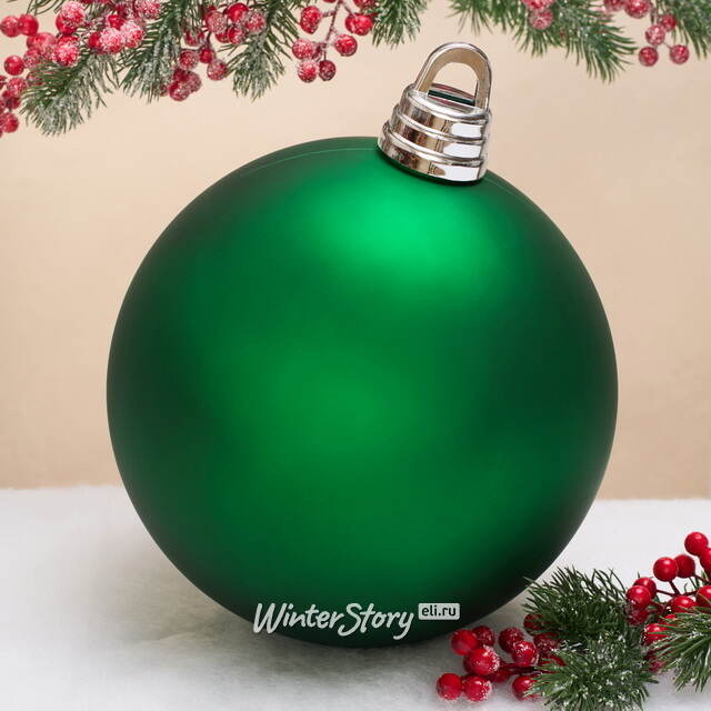 Пластиковый шар Гранд 25 см, зелёный матовый Winter Deco