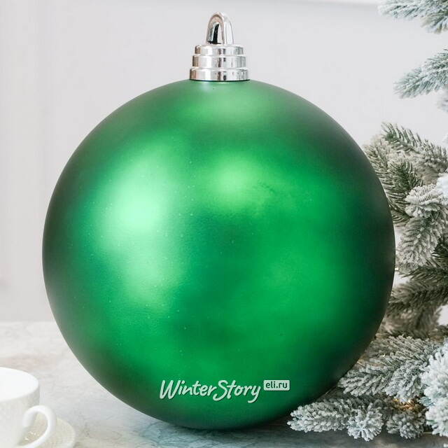 Пластиковый шар Сондер 30 см, зелёный матовый Winter Deco