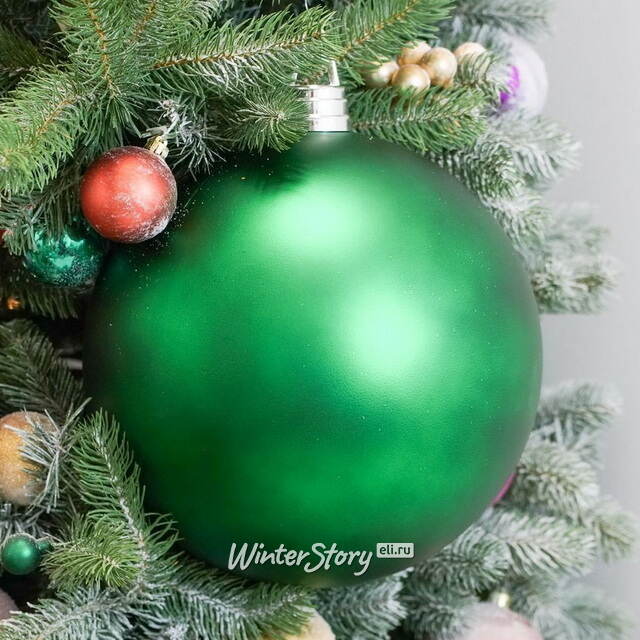 Пластиковый шар Сондер 30 см, зелёный матовый Winter Deco