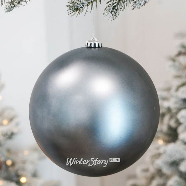 Пластиковый шар Сондер 20 см, стальной матовый Winter Deco