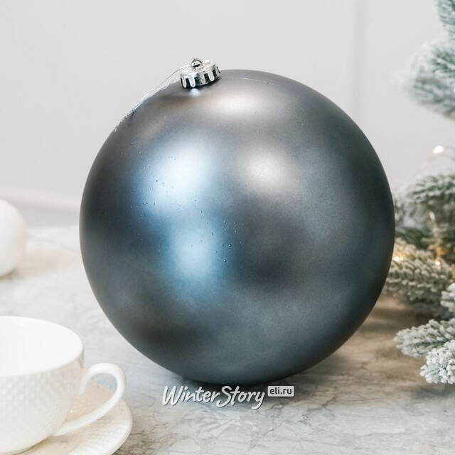 Пластиковый шар Сондер 20 см, стальной матовый Winter Deco
