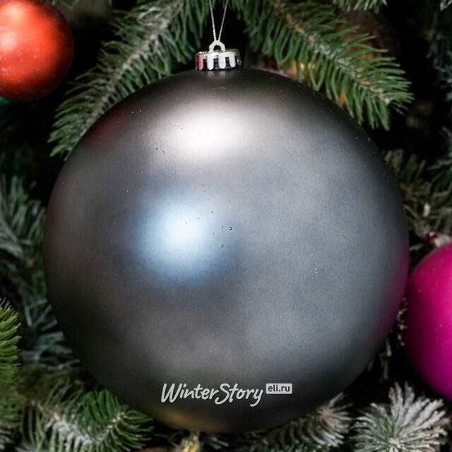 Пластиковый шар Сондер 20 см, стальной матовый Winter Deco