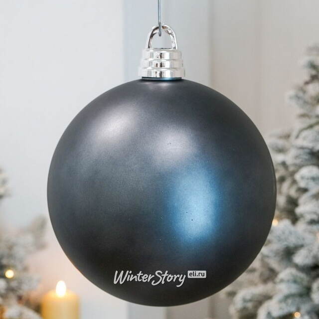 Пластиковый шар Сондер 25 см, стальной матовый Winter Deco