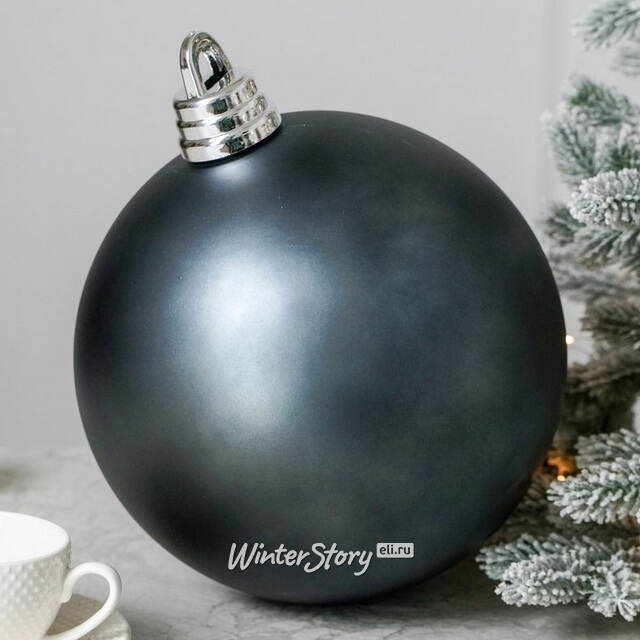 Пластиковый шар Сондер 25 см, стальной матовый Winter Deco