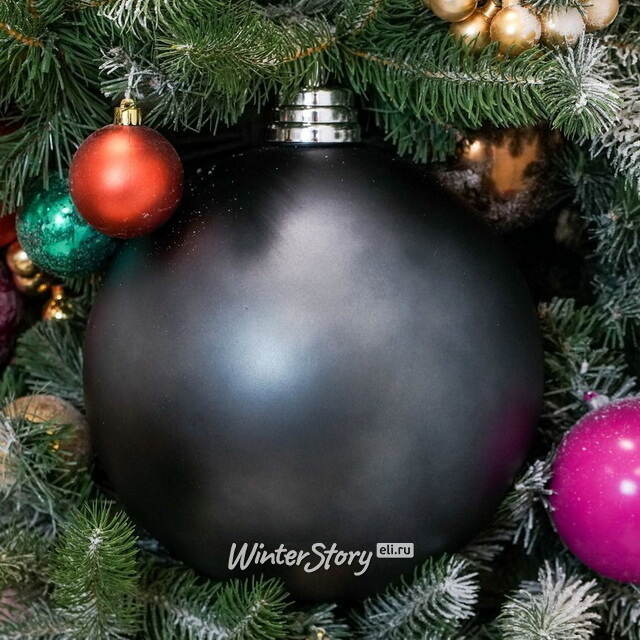 Пластиковый шар Сондер 25 см, стальной матовый Winter Deco