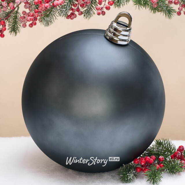 Пластиковый шар Гранд 30 см, стальной матовый Winter Deco